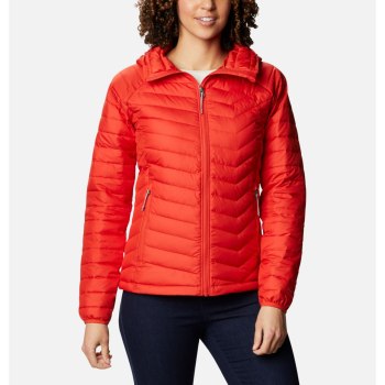 Columbia Powder Lite Hooded, Chamarras Naranjas Para Mujer | 130984-VEL